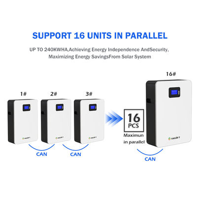 ASGOFT 6000のサイクル時間95% DODの世帯のパワーウォール 51.2v100ah 5.12kwh lifepo4のリチウム電池