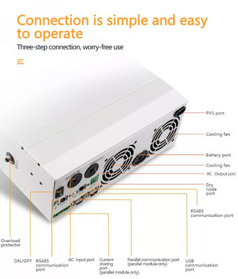 5kw 6kw 5000wの雑種のMPPTの充電器が付いている格子MPPT太陽インバーターを離れた純粋な正弦波