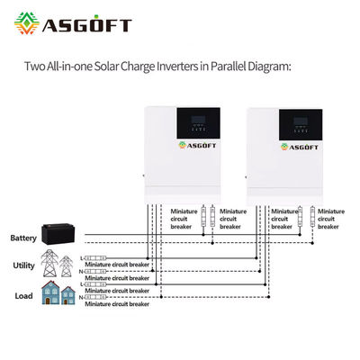 5kw 6kw 5000wの雑種のMPPTの充電器が付いている格子MPPT太陽インバーターを離れた純粋な正弦波