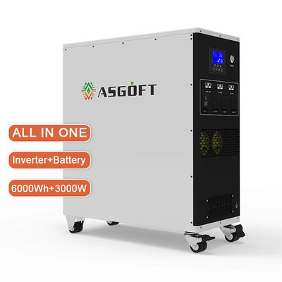 1つの携帯用発電所雑種インバーター3kwの6kwhリチウム イオン電池すべて