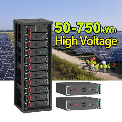 高電圧15kwh-750kwh リチウム鉄電池 Lifepo4 51.2v 100Ah ラック搭載電池 リチウムイオン電池
