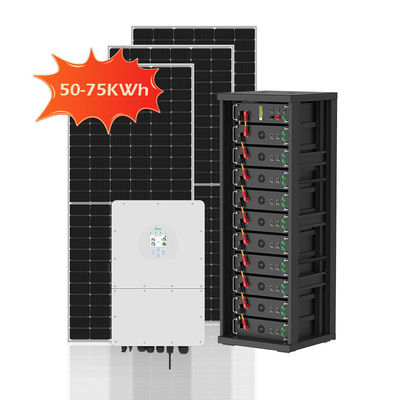 50kWh 75kWh 高圧ハイブリッド太陽光発電システム 100kWh 300kwh 750kWh オン・オフ・グリッド PVキャビネットバッテリー
