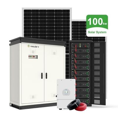 完全な50kWハイブリッド太陽光発電システム 100kW 100kWhバッテリーパワーセット